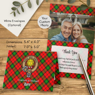 Clan Kerr-Wappen über Tartan Einladung