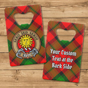 Clan Kerr Wappen über Tartan Geldbeutel Flaschenöffner