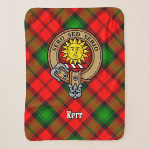 Clan Kerr Wappen über Tartan Sherpadecke