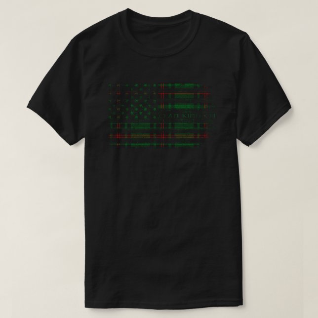 Clan Kinloch Scottish tartan, US-Flaggenkilometer  T-Shirt (Design vorne)
