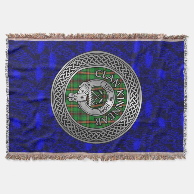 Clan Kinnear Wappen & Tartan Knot Decke (Vorderseite)