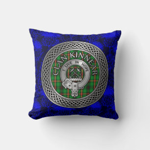 Clan Kinnear Wappen & Tartan Knot Kissen