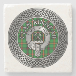 Clan Kinnear Wappen & Tartan Knot Steinuntersetzer