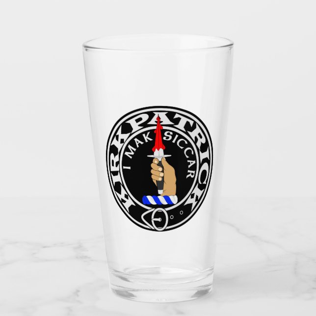 Clan Kirkpatrick "I MAK SICCAR" 16oz Glass Tumbler (Vorderseite)
