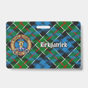 Clan Kirkpatrick-Wappen über Tartan Ausweis