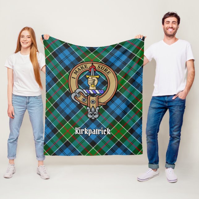 Clan Kirkpatrick Wappen über Tartan Fleecedecke (Beispiel)