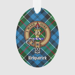 Clan Kirkpatrick Wappen über Tartan Ornament
