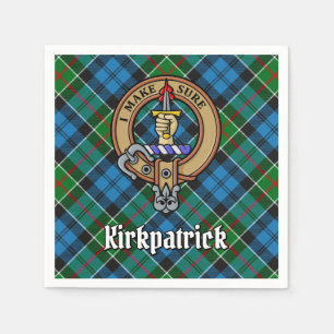 Clan Kirkpatrick Wappen über Tartan Serviette