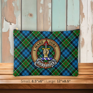 Clan Kirkpatrick-Wappen über Tartan Zubehörtasche