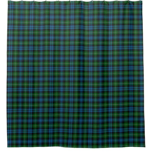 Clan Lamont Green Blue Tartan Duschvorhang (Vorderseite)