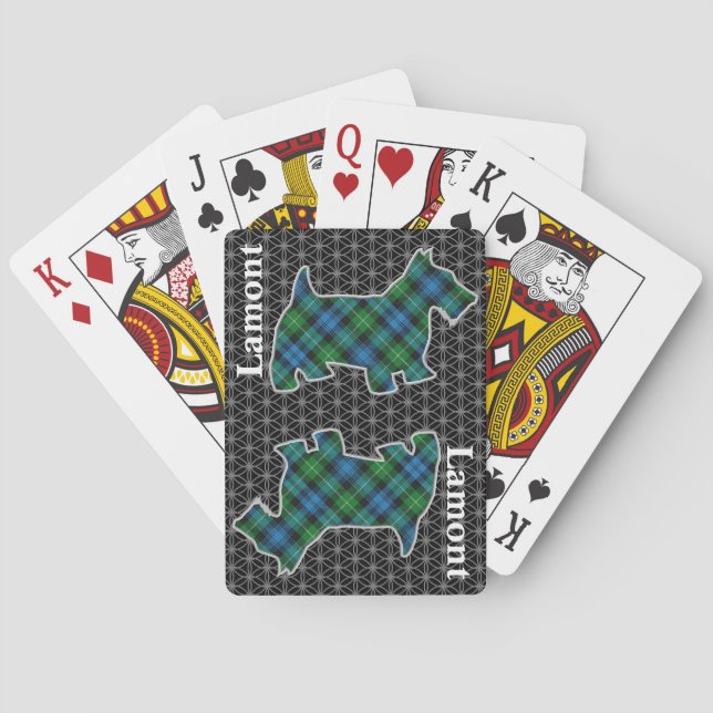 Clan Lamont Tartan Scottish Terrier Edition Spielkarten (Rückseite)