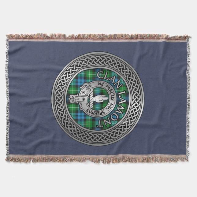 Clan Lamont Wappen & Tartan Knot Decke (Vorderseite)