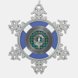 Clan Lamont Wappen & Tartan Knot Schneeflocken Zinn-Ornament