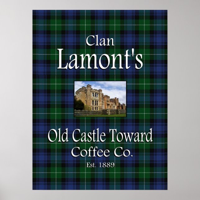Clan Lamonts altes Schloss zum Coffee Co. Poster (Vorne)