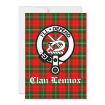 Clan Lennox Wappen Abzeichen & Tartan Gruß