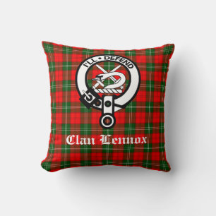 Clan Lennox Wappen Abzeichen & Tartan Kissen
