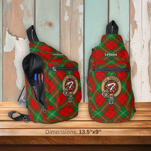 Clan Lennox-Wappen über Tartan Crossbody Bag