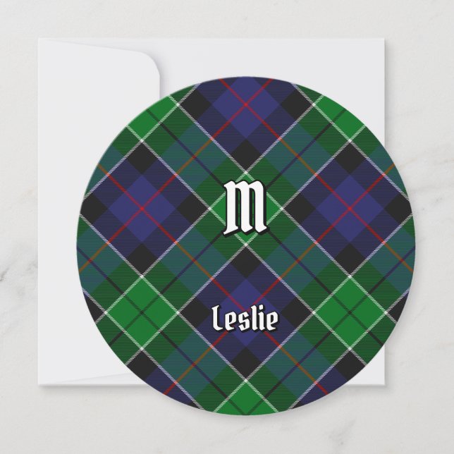 Clan Leslie Hunting Tartan Einladung (Vorderseite)