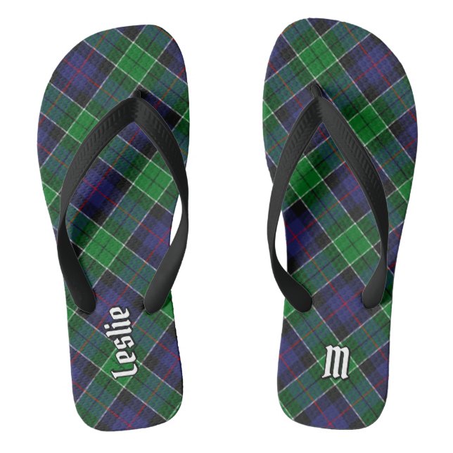 Clan Leslie Hunting Tartan Flip Flops (Fußbett)