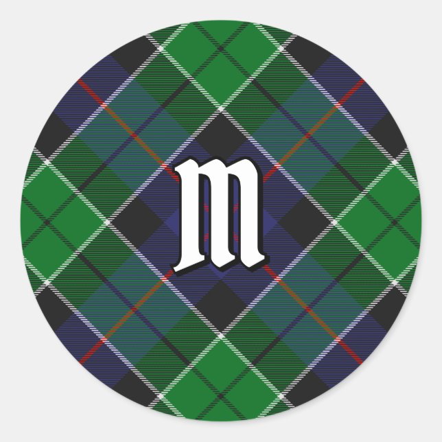 Clan Leslie Hunting Tartan Runder Aufkleber (Vorderseite)