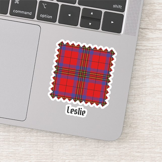 Clan Leslie Red Tartan Aufkleber (Detail)