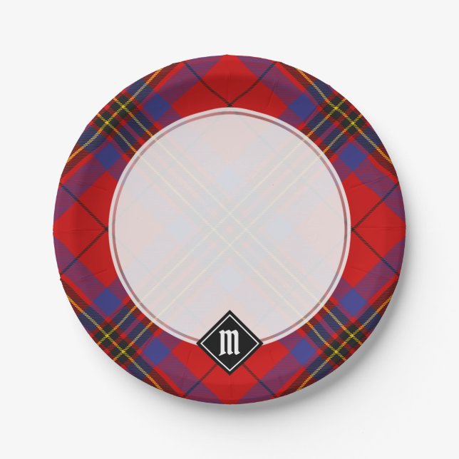 Clan Leslie Red Tartan Pappteller (Vorderseite)