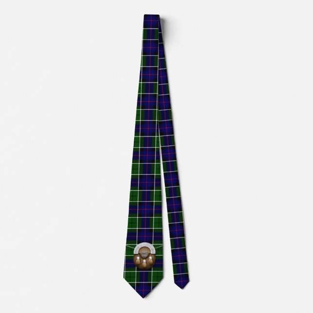 Clan-Leslie Tartan und Sporran Krawatte (Vorderseite)