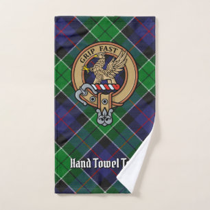 Clan Leslie Wappen über Jagd Tartan Badhandtuch Set