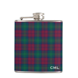 Clan Lindsay Tartan Mit Monogramm Flachmann