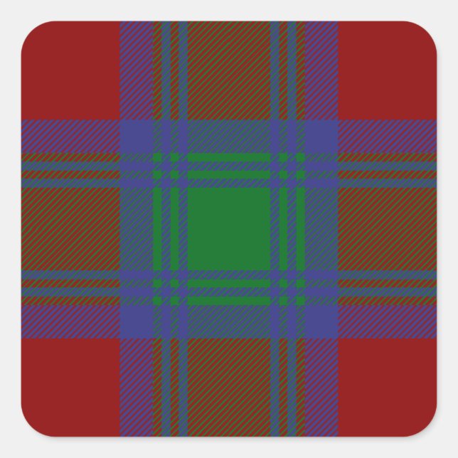 Clan Lindsay Tartan Quadratischer Aufkleber (Vorderseite)