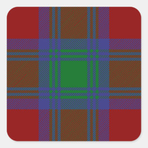 Clan-LindsayTartan Quadratischer Aufkleber