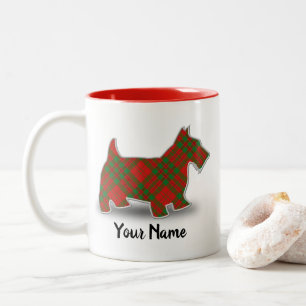Clan Livingstone Tartan Scottish Terrier Zweifarbige Tasse