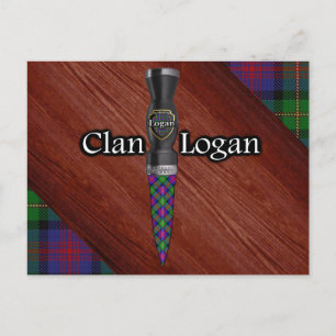 Clan Logan Tartan Sgian Dubh Blade Postkarte