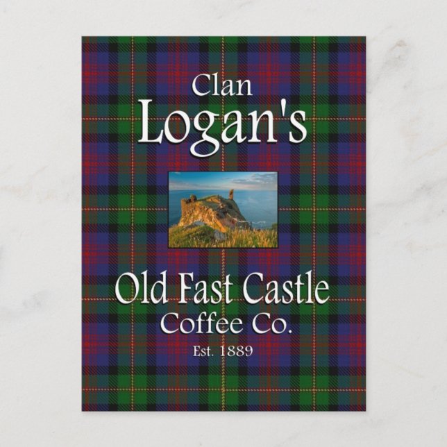 Clan Logans Old Fast Castle Coffee Co. Postkarte (Vorderseite)