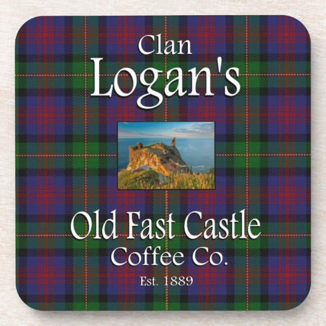 Clan Logans Old Fast Castle Coffee Co. Untersetzer (Vorderseite)