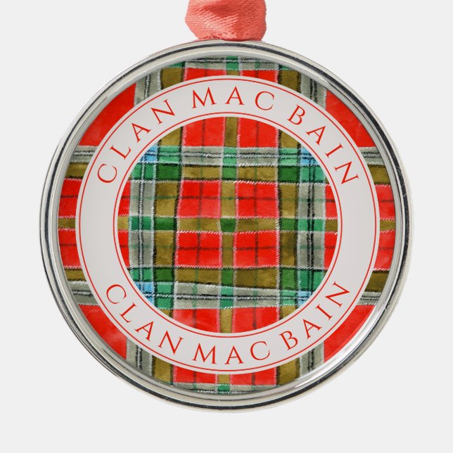 CLAN MAC BAIN Premium Rund Ornament Aus Metall (Vorne)