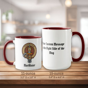 Clan MacAlister Crest sur Tartan Mug