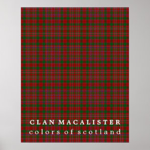 Clan MacAlister Farben von SchottlandTartan Poster