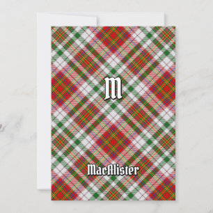 Clan MacAlister robe Tartan Invitation