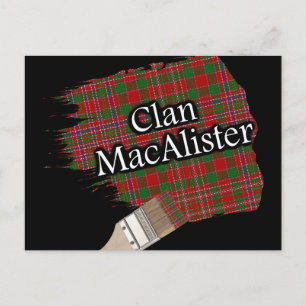 Clan MacAlister Scottish Tartan Paint Brush Postkarte