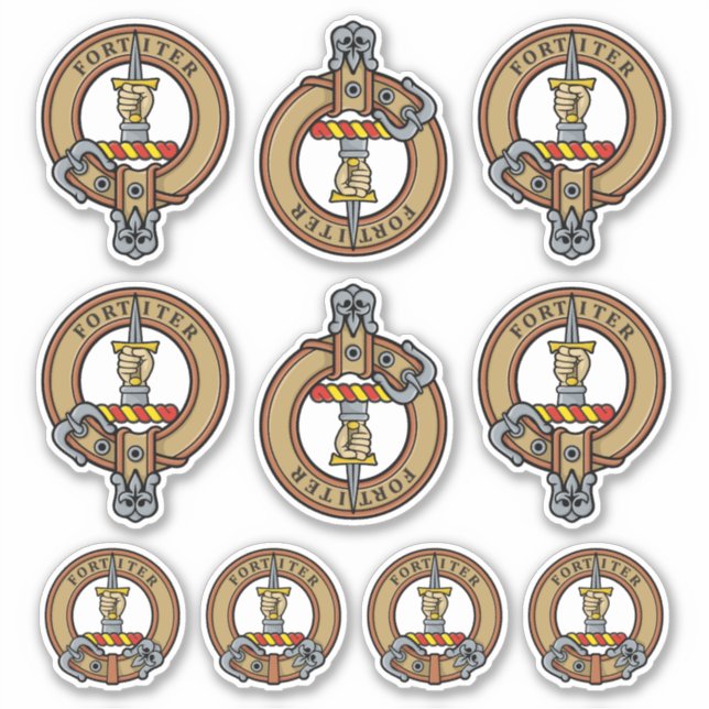 Clan MacAlister Wappen Sticker Set (Vorderseite)