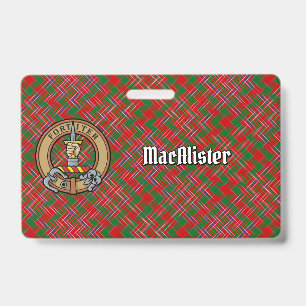 Clan MacAlister-Wappen über Tartan Ausweis