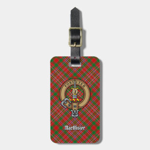 Clan MacAlister Wappen über Tartan Gepäckanhänger