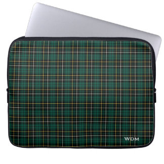 Clan MacAlpine Tartan Dark Green Kariert Mit Monog Laptopschutzhülle