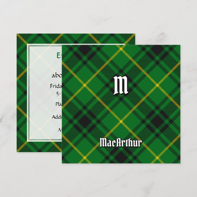 Clan MacArthur Tartan Einladung (Vorne/Hinten)