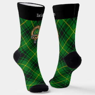 Clan MacArthur Wappen über Tartan Socken
