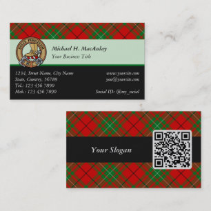 Clan MacAulay Tartan Business Card Visitenkarte
