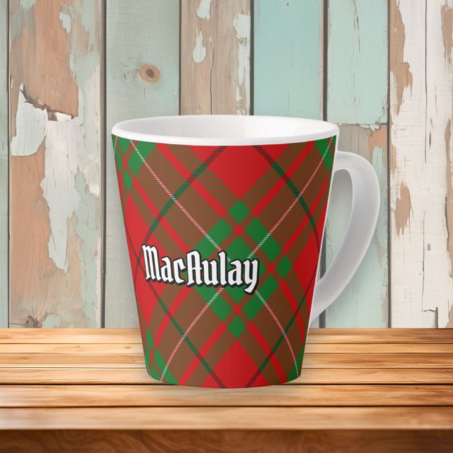 Clan MacAulay Tartan Latte Mug (Créateur téléchargé)