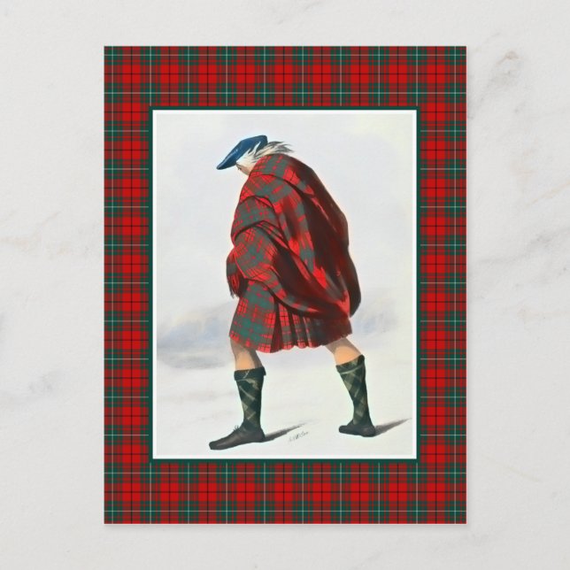 Clan MacAulay Vintag Illustration Tartan Frame Postkarte (Vorderseite)