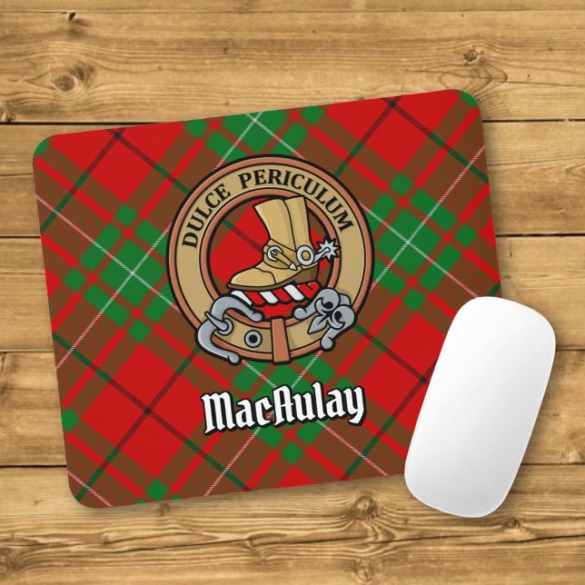 Clan MacAulay Wappen über Tartan Mousepad (Von Creator hochgeladen)
